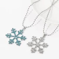 fashion cartoon anime snowflake necklace for women girls jewelry gift princess elsa anna snow queen flower pendant necklace