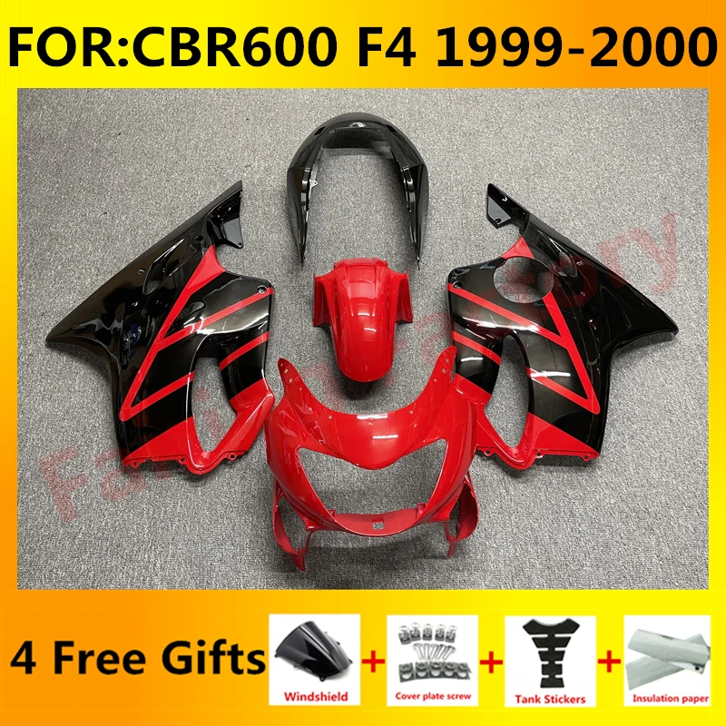 

NEW ABS Motorcycle Whole Fairings kit fit for CBR600 F4 CBR 600 99 00 CBR600F4 1999 2000 bodywork full Fairing kits red black