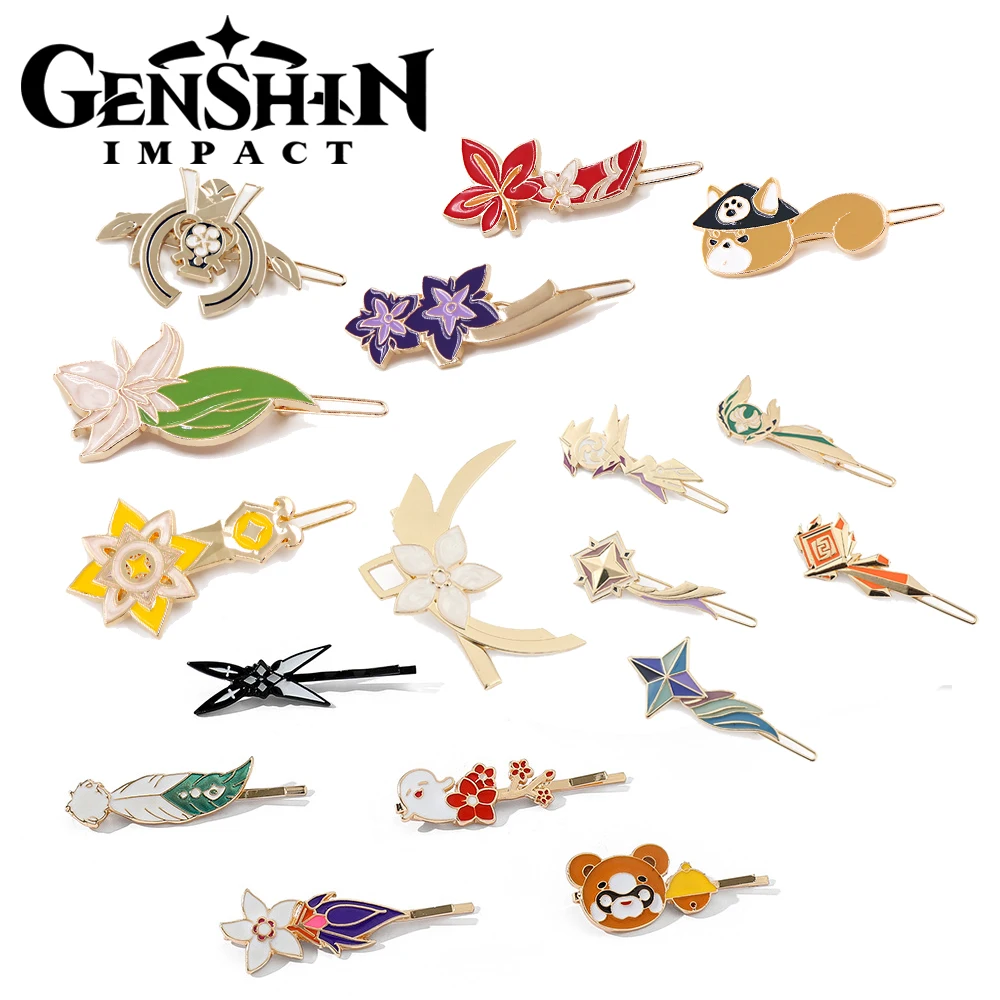 

Anime Genshin Impact Hairpins Yae Miko Venti Hutao Eula Raiden Shogun Hair Clip For Women Girl Hair Accessories Enamel Hair Clip