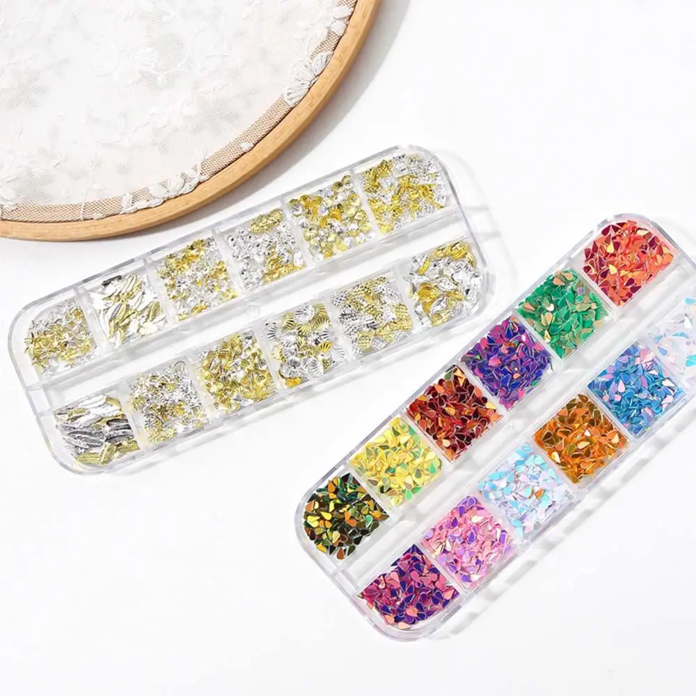 

Feathers Nail Rhinestones Shell Star Manicure Accessories Mix Nail Art Jewelry DIY Nail Decoration 3D Nail Sticker