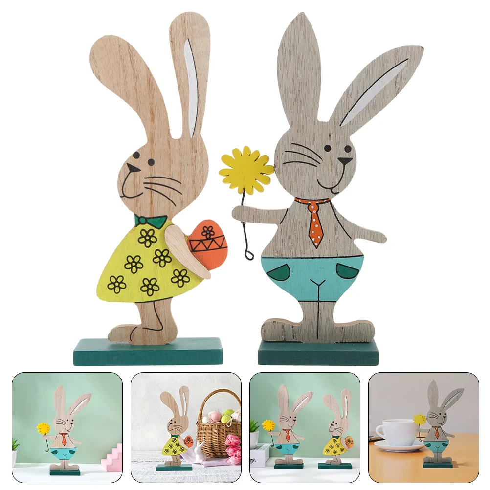 

Easter Bunny Wooden Rabbit Decor Ornament Decorations Wood Sign Cutouts Figurines Toys Ornamentssupplies Decors Decoration