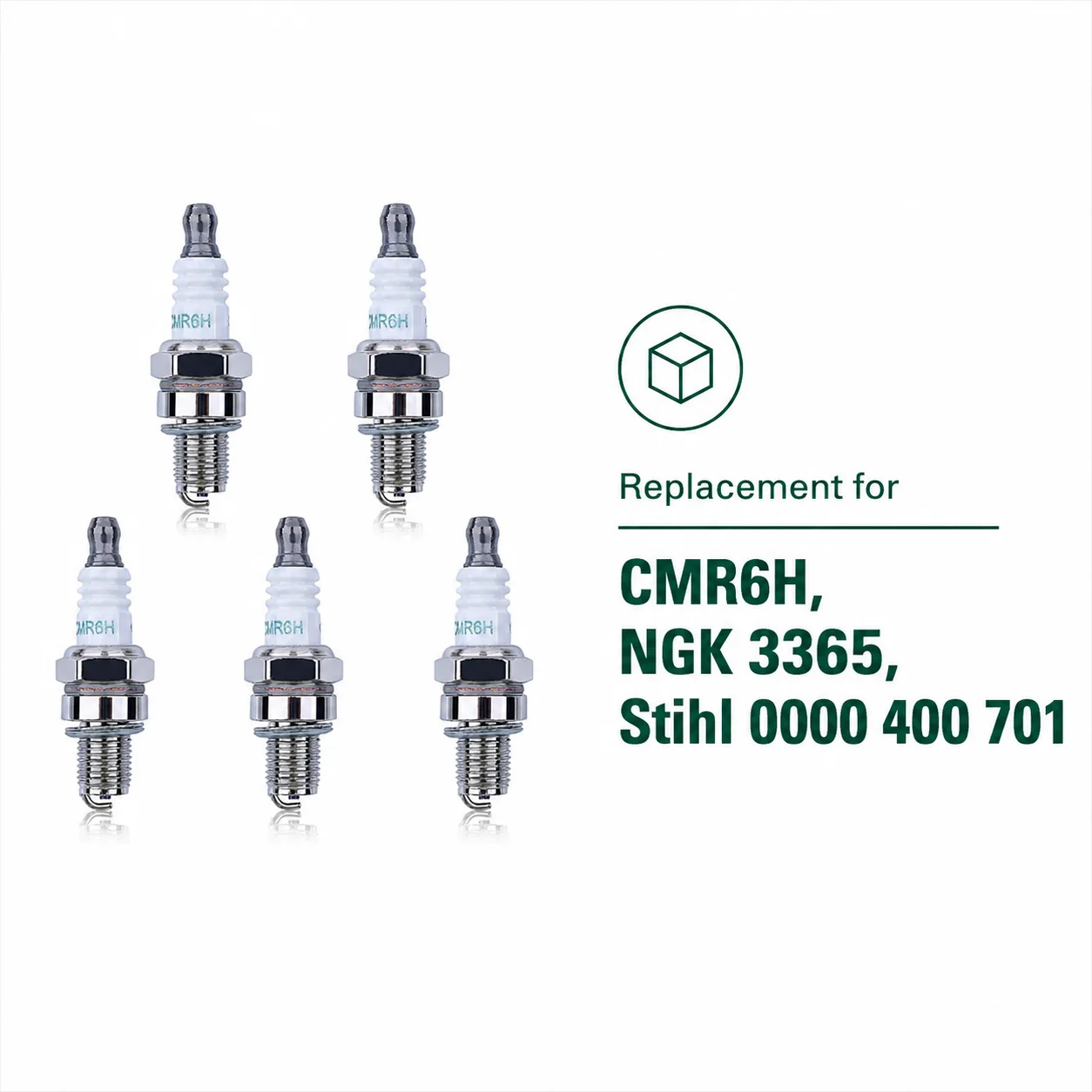 Фото Комплект из 5 свечей зажигания CMR6H для триммеров Stihl FS40, FS56, FS90, FS100, FS110, HL90, HT100, KM90 (аналог NGK 3365 0000 400 701) №4
