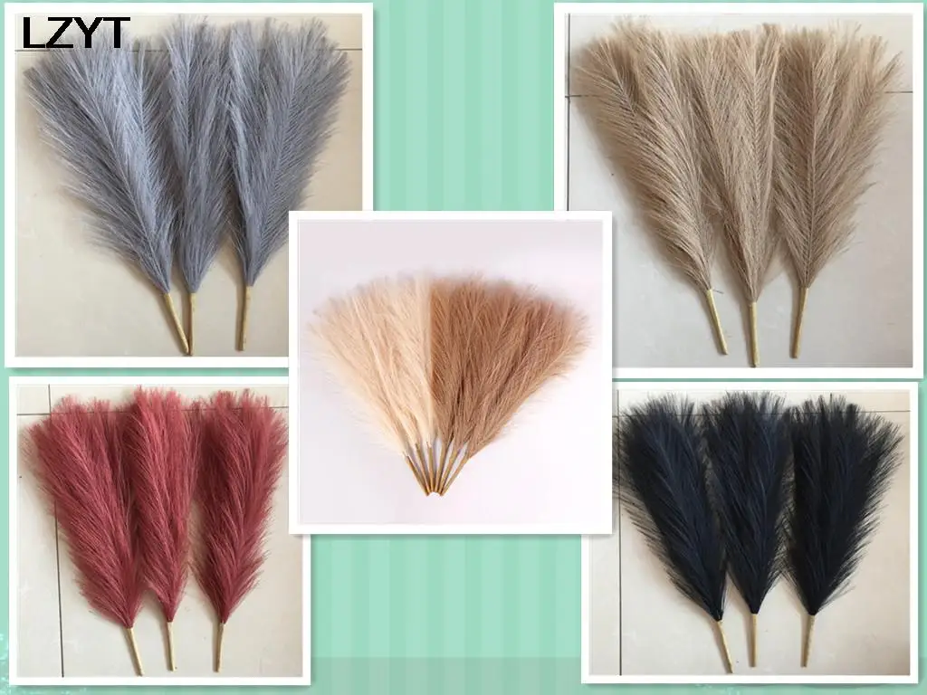 

45CM Artificial Pampas Grass Wedding Home Decor For ​Plume Grass Fake Plants Flower Vase Decoration Bedroom Valentines Day Gift