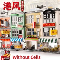 moc building blocks house city street view store breakfast food shop diy toy for children