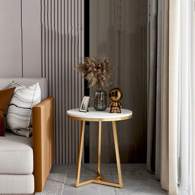 

Nordic Corner Storage Cabinet Balcony Leisure Round Marble Small Side Table Living Room Comfortable Mobile Home Furniture GY