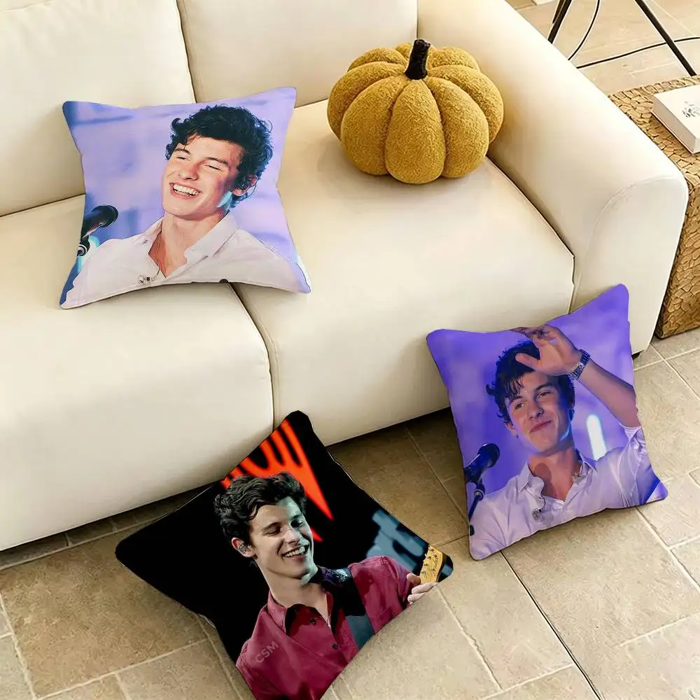 Фото Наволочка Stitches S-Shawn Mendes-S Square с двусторонним принтом, для спальни, прикроватная, для дивана, чехол для подушки, подарок №1