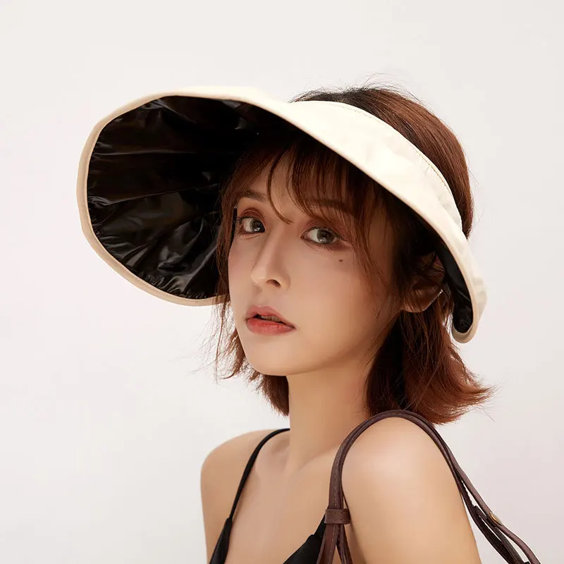 

Оптовая продажа, виниловая Кепка в виде ракушки, милая повязка на голову, солнцезащитные шляпы для женщин, уличная Складная Солнцезащитная ...