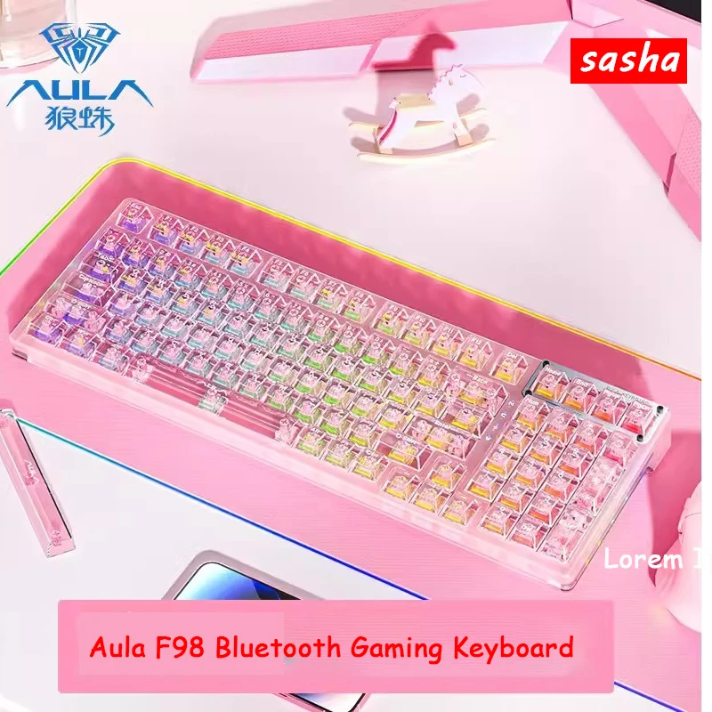 

Клавиатура игровая Беспроводная механическая, с RGB-подсветкой и тройным режимом