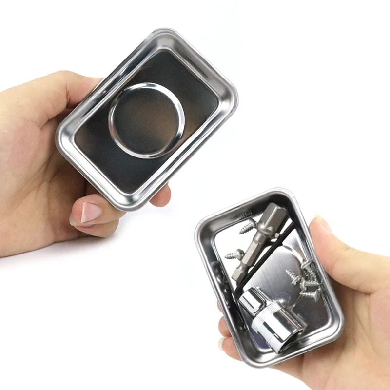 

Магнитный Лоток, квадратные магнитные детали, зеркальная чаша для автомобильных фотографий, инструменты для хранения всасывающих деталей