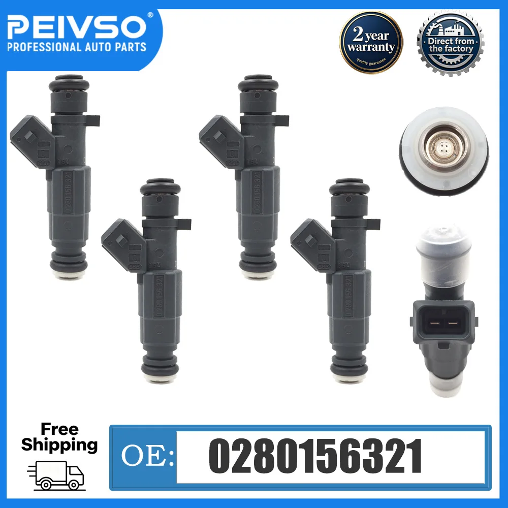 Фото 4 шт. высококачественных топливных форсунок 0280156321 для CITROEN C2 C3 C4 XSARA BERLINGO Peugeot 206 №1