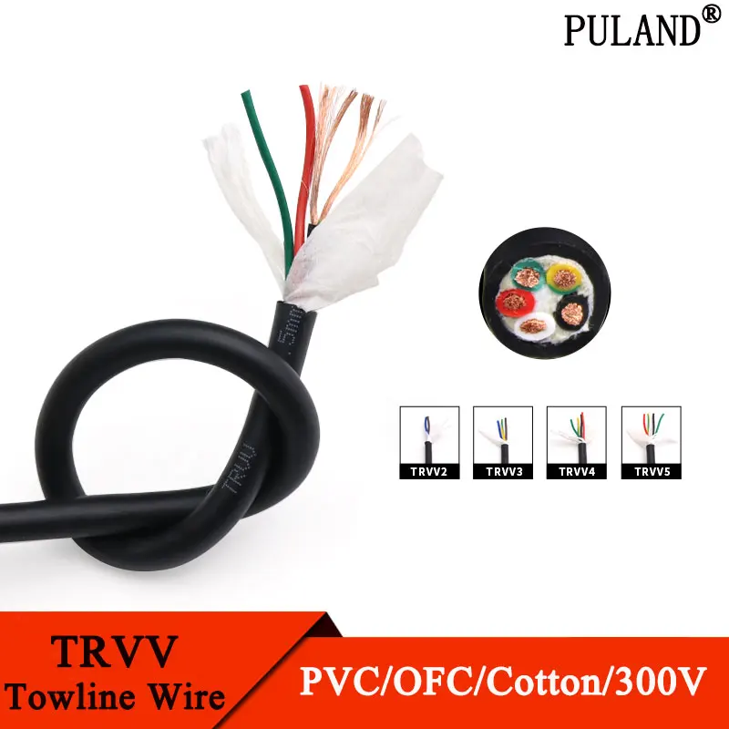 

Sq0.2 0.3 0.5 0.75 1 1.5 mm TRVV Cable 2 3 4 5 Cores PVC Shielded Copper Towline Bend Resistant Drag Chain Flexible Wire