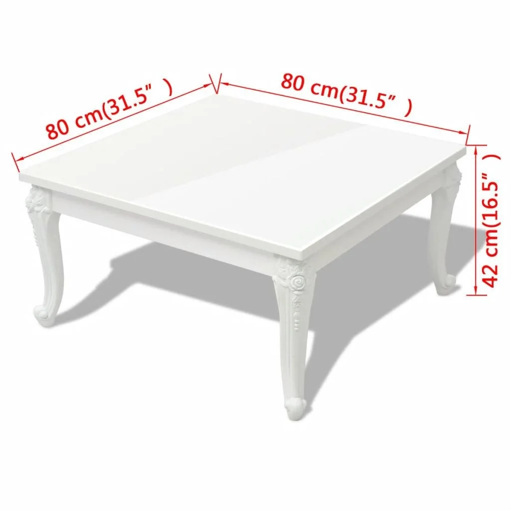 

Журнальный столик 31,5 "x 31,5" x 16,5 "глянцевый белый
