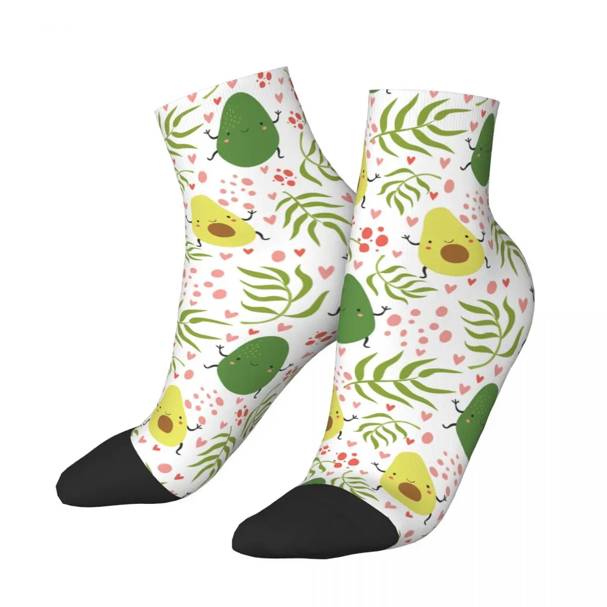 

Счастливые носки в стиле Харадзюку С Рисунком авокадо, подогнанные носки из полиэстера для влюбленных женщин и мужчин, поглощающие пот