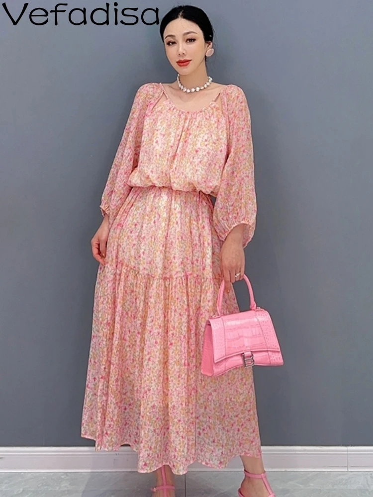 

Vefadisa 2023 Summer Women Fashion Small Fragmented Flower Long Sleeve Sunscreen Dress Personalized Girl Elegant Dress ZY1662