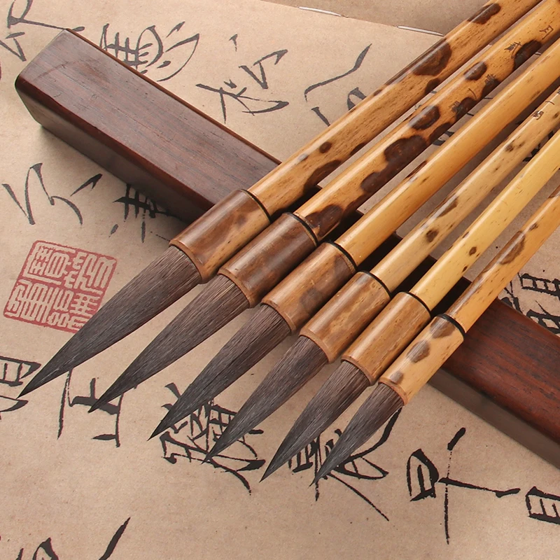 Chinese Painting Brushes Set Chinese Calligraphy Brush Weasel Hair Bamboo Brush Adults Students Beginners Calligraphy Brush Pen