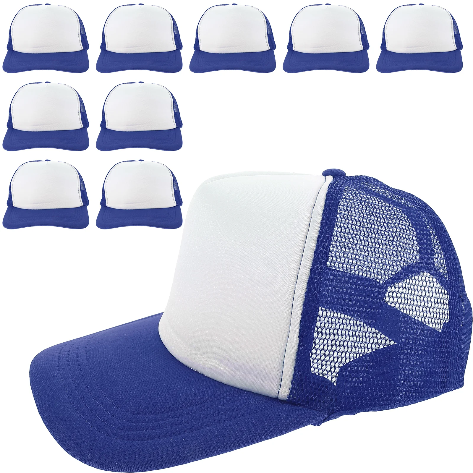 

10 Pcs Caps Sublimated Baseball DIY Blank Hat Mesh Sponge Hats Sublimation Pvc Outdoor Men Women