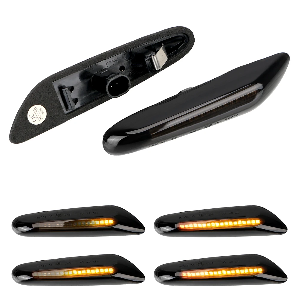 

LED Side Marker Light Dynamic Flowing For BMW E46 E60 E90 E91 E92 E93 X1 X3 X5 Turn Signals Smoke Lens Blinker Lamp Waterproof