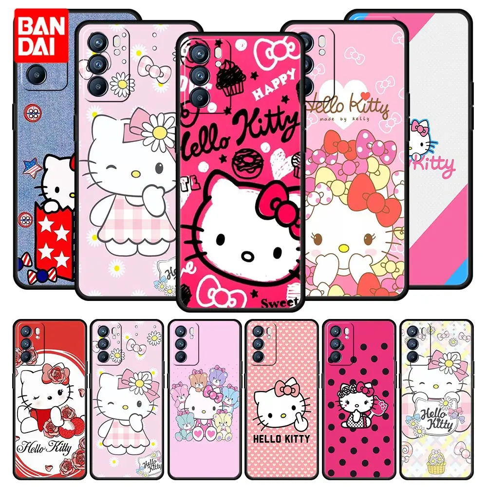 

Cover Case for Oppo A3s A5s A9 A15 A31 A52 A53 A54 A74 A93 A94 F19 Pro 4G Full Japan Style Coque Cell Soft Cute Hello Kitty