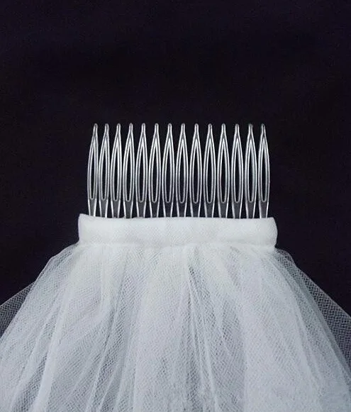 Женская свадебная фата с гребнем двухслойная Тюлевая Фата жемчужинами и