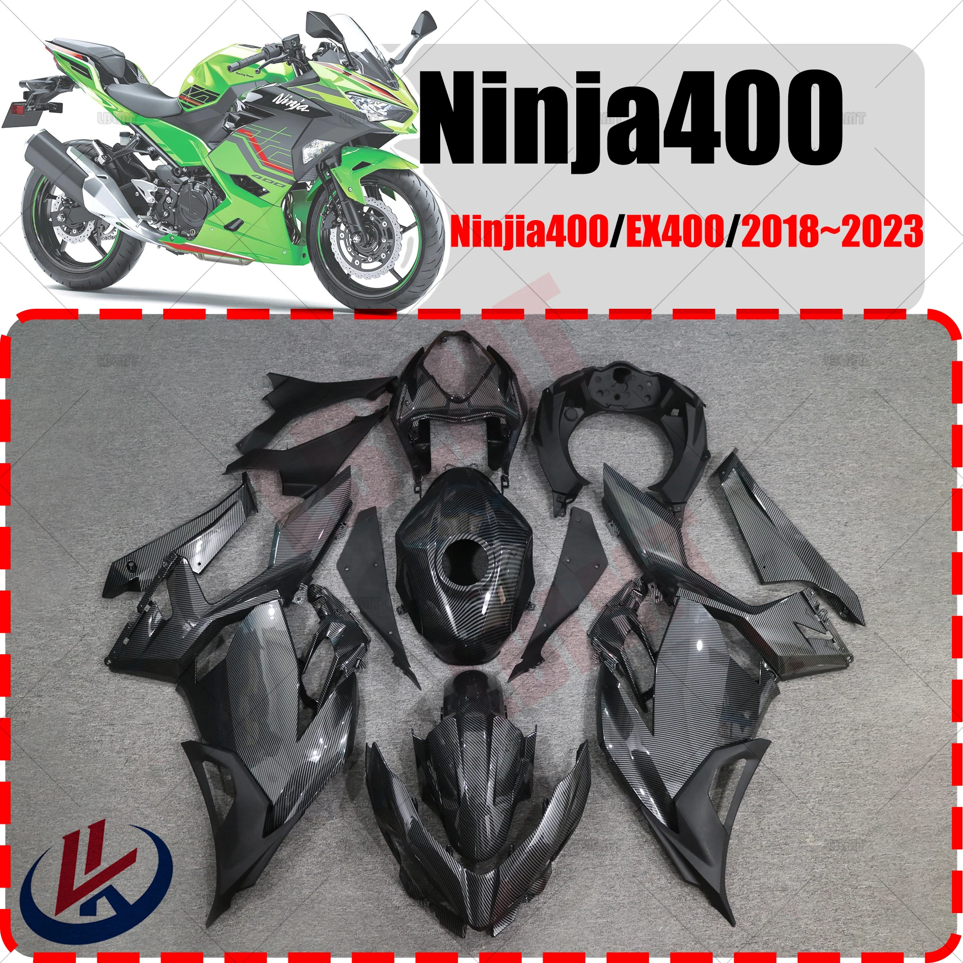 

For KAWASAKI Ninjia400 ninja400 EX400 2018 2019 2020 2021 2022 2023 Full Body Fit Fairing Kit ABS Injection molding Full Fairing
