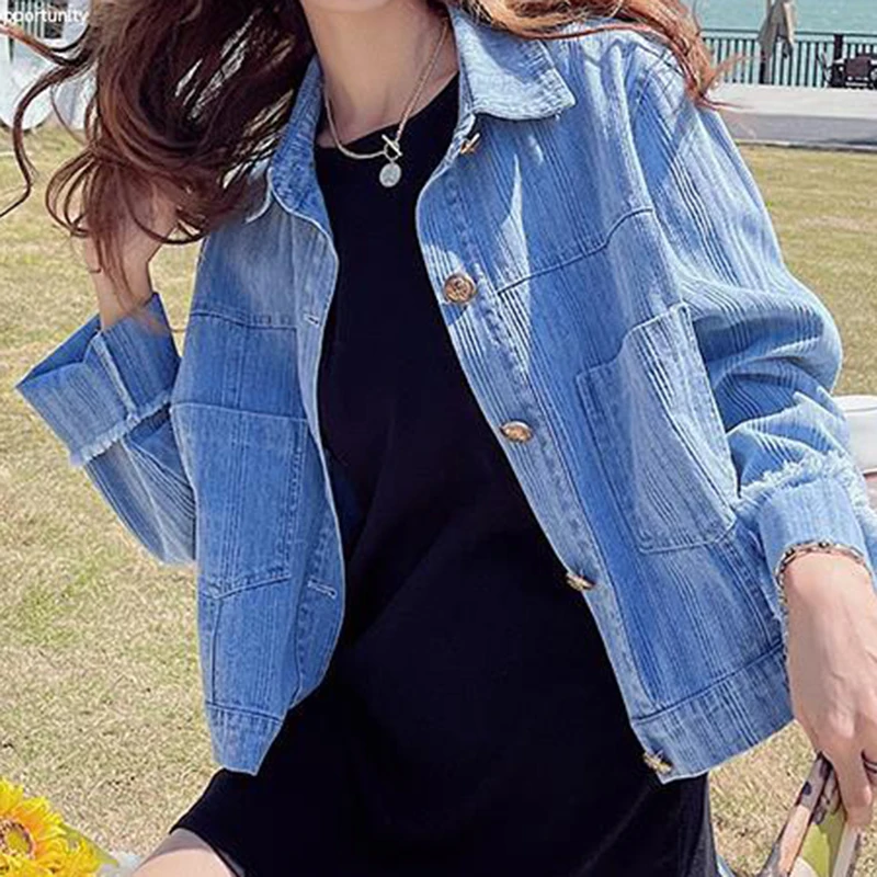 

Fashionable casual denim short-sleeved shirt women's summer 2022 new thin fashion jacket student top denim jackets