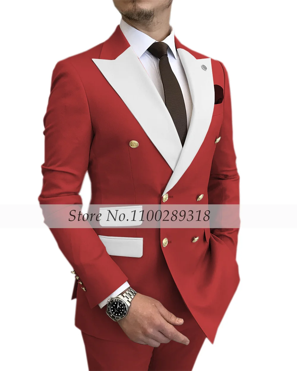 Мужской двубортный блейзер с лацканами белый облегающий деловой костюм смокинг