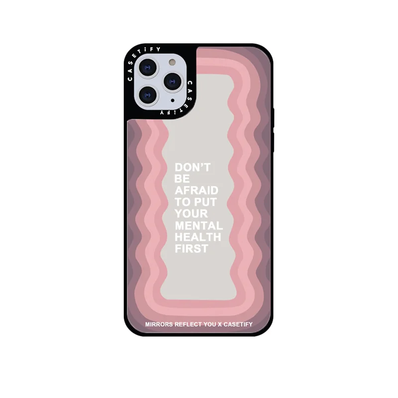

Зеркальный чехол CASETIFY с вдохновляющей фразой для IPhone 11 12 13 14ProMax 11 12 13 14Pro XsMax XR SE 7P 8P 14Plus, задняя крышка E0607