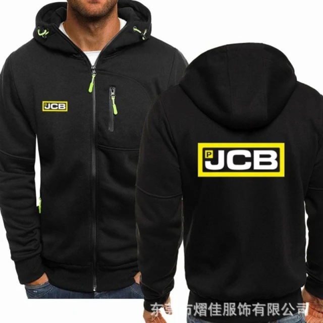 

2022 nova primavera outono JCB ferramentas moda masculina hoodied manga longa zíper de algodão hip-hop harajuku com