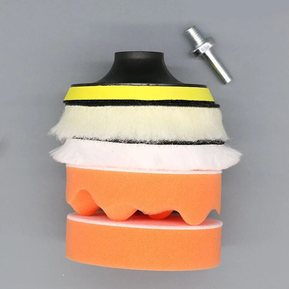 

Car Wax Applicator Car Polishing Pad Kit Drill Adapter Car Wax Polishing Supplies 3 Inch Buffer Pads