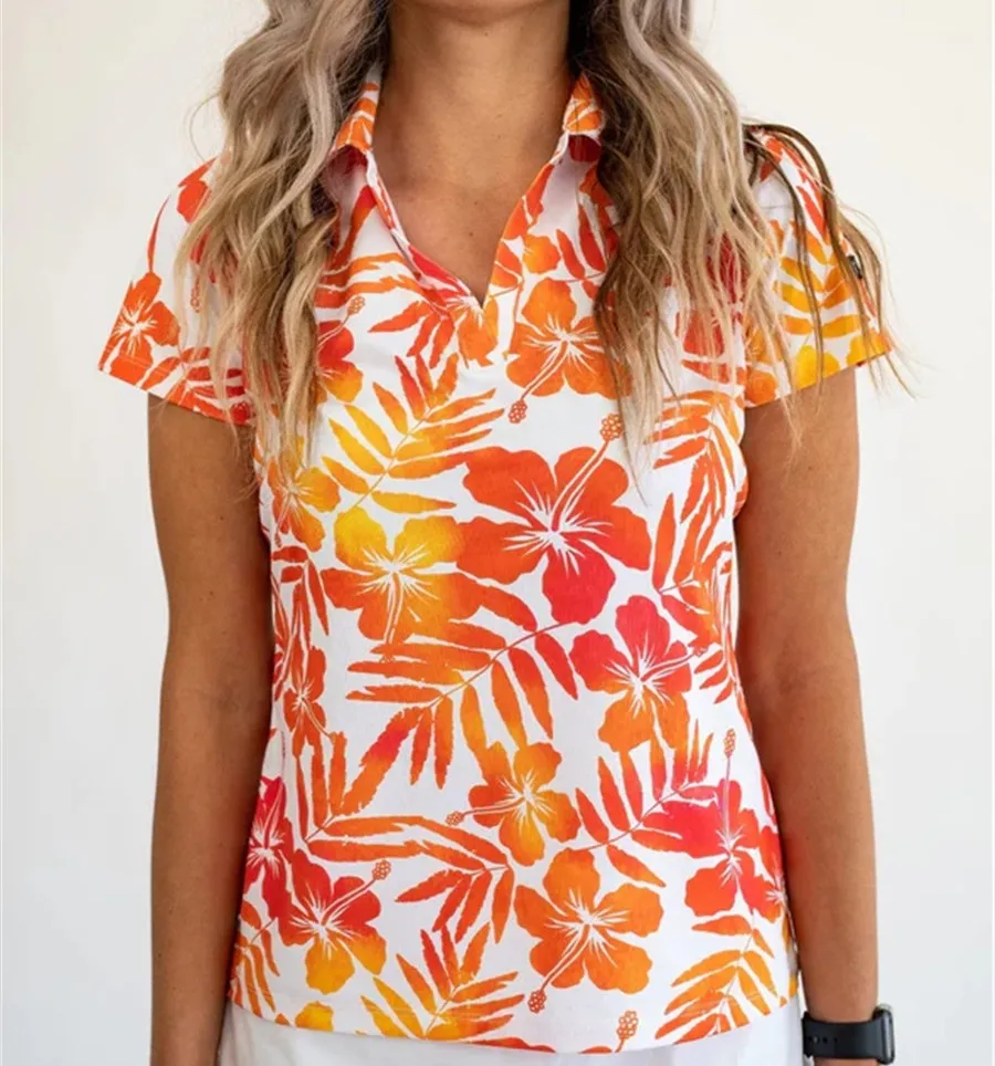 Women's outdoor sports shirt golf shirt T-shirt summer Polo fast drying breathable clothing casual sports F1 jersey Leisure