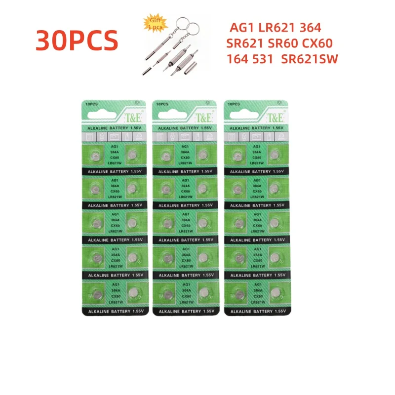 Фото 10-100 шт., батарейки AG1 LR621 364 164 531 SR621 SR621SW SR60 CX60 1,5 в №4