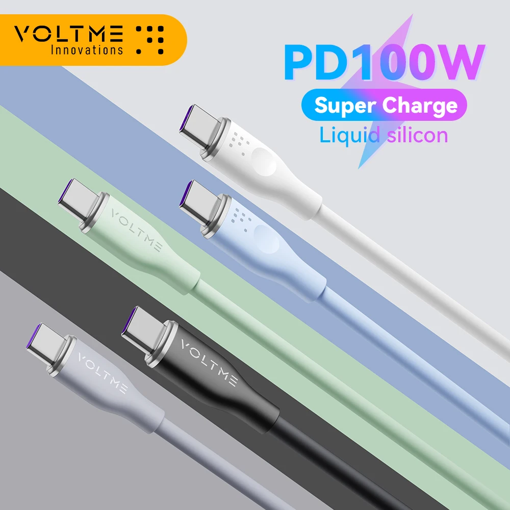 

VOLTME USB C To Type C Fast Charger Cable PD 100W 5A Mobile Phone Cord QC4.0 USB Cable Type-C For Macbook iPad Samsung Xiaomi