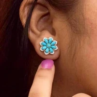 classic jewelry set natural turquoise ring earrings womens minimalist boutique jewelry