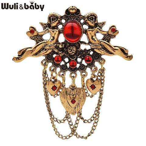 Броши Wuli&baby с кисточками и ангелами