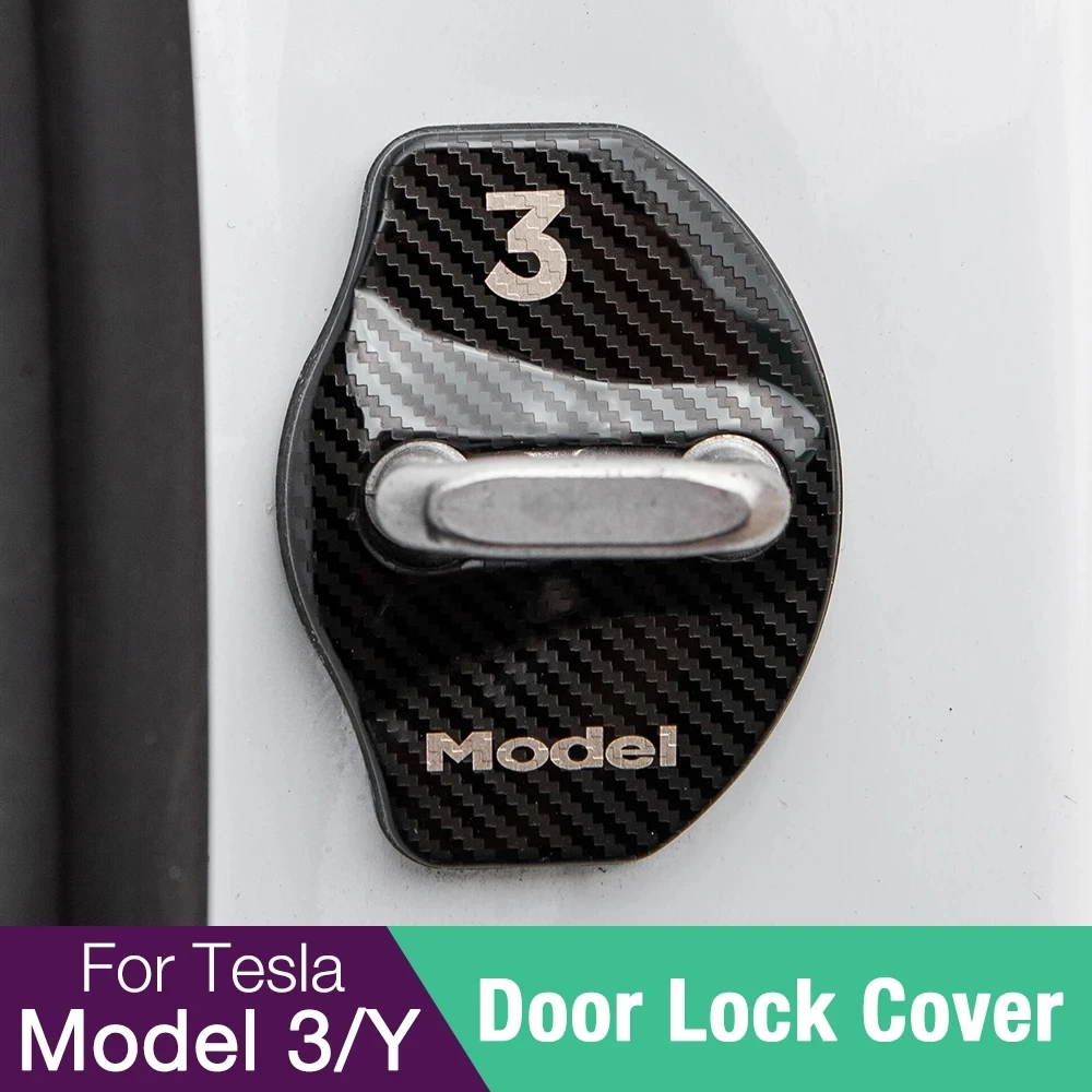 

For Tesla Model 3 Model Y 2022 Car Door Lock Buckle Cover Model3Y Stainless Steel Door Lock Protector Modification Accessories