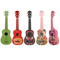 plastic 21 inch soprano ukulele guitar rosewood 4 strings colorful ukulele bass hawaii guitar uke kids gift musical instruments