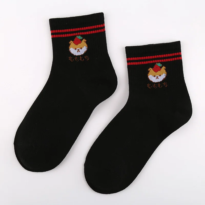 Autumn And Winter Medium Tube Casual Women's Socks, All Cotton, Cute, College Style, Sweat Absorption, Deodorization Anti-skid