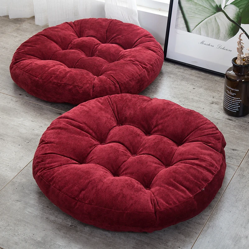 Japanese-Style Simple Corduroy Fabric round Cushion Lazy Sofa Tatami Mat Thickened Futon |