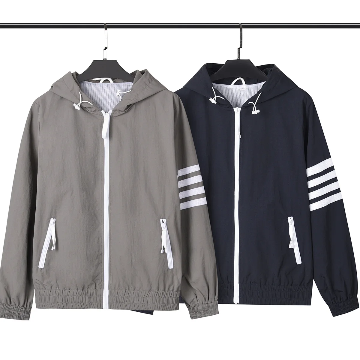 

Осенняя мужская куртка, повседневная толстовка на молнии, куртка, спортивная одежда, куртка с карманами, корейский дизайн, Женская ветрозащитная куртка TB BROWINJacket