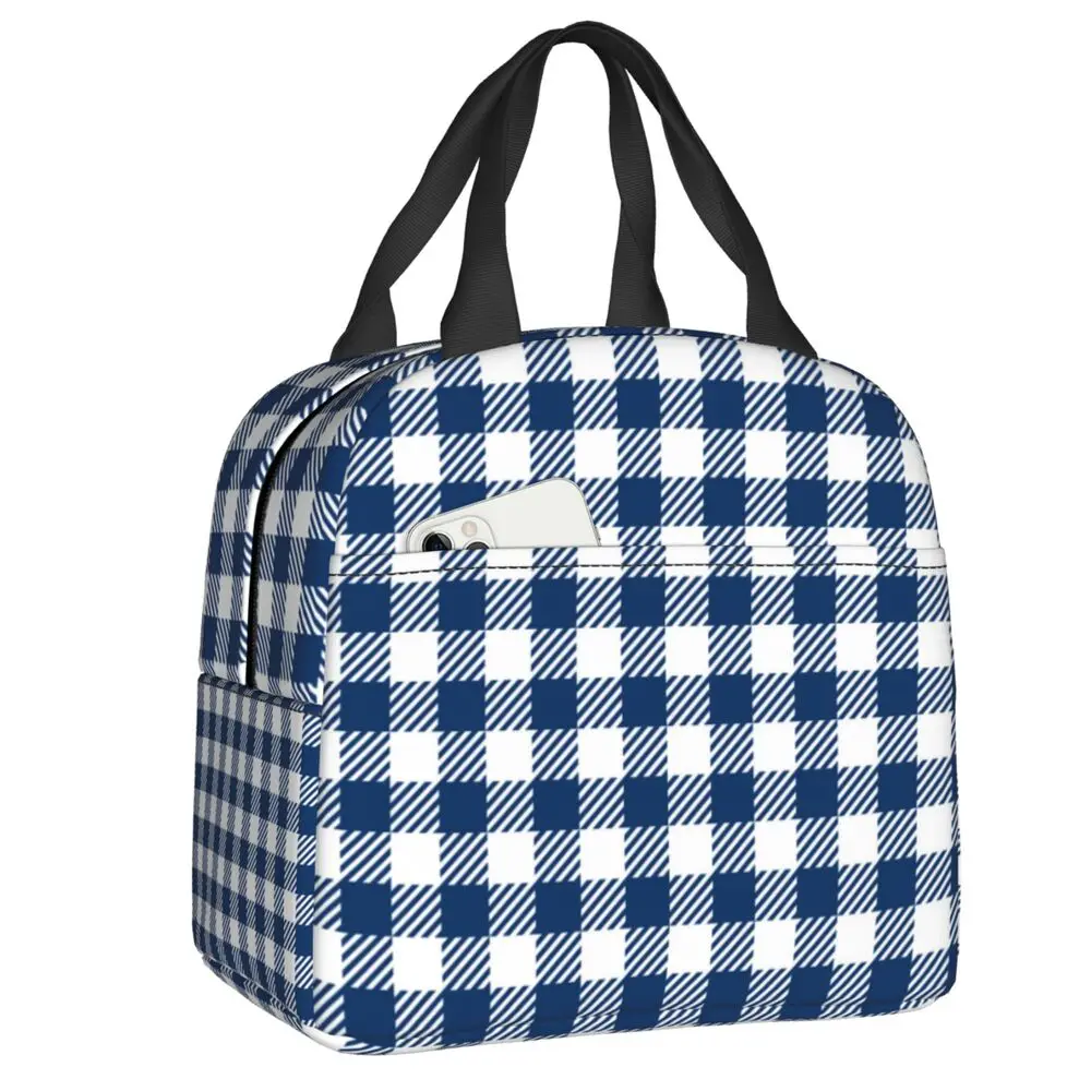 

Популярный Ланч-бокс в клетку с защитой от протечек, Термосумка в клетку с геометрическим узором, Термосумка для ланча с изоляцией, рабочие школьные сумки для еды