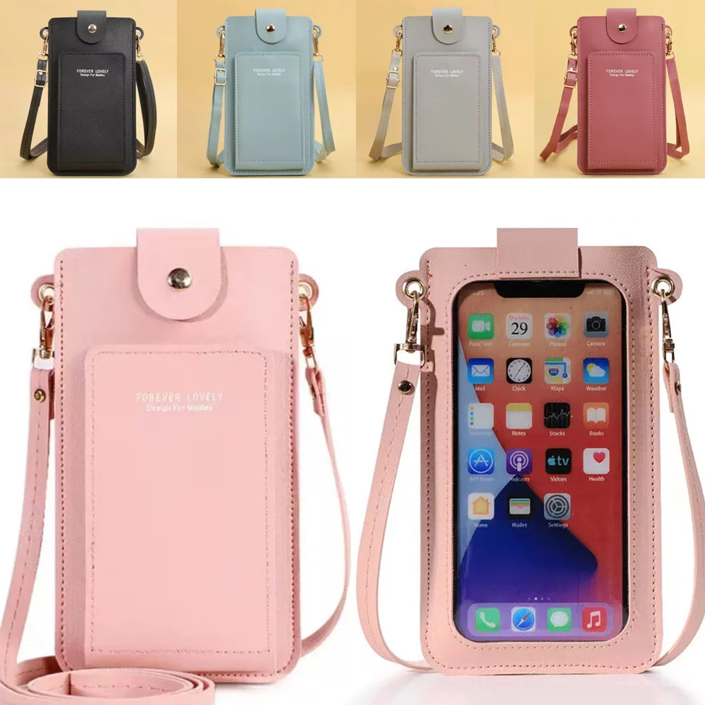 

Universal Transparent Touch ScreenPhone Bag for IPhone Samsung LG Women's Phone Purse Shoulder Bags Handbag Pouch Crossbody Bags