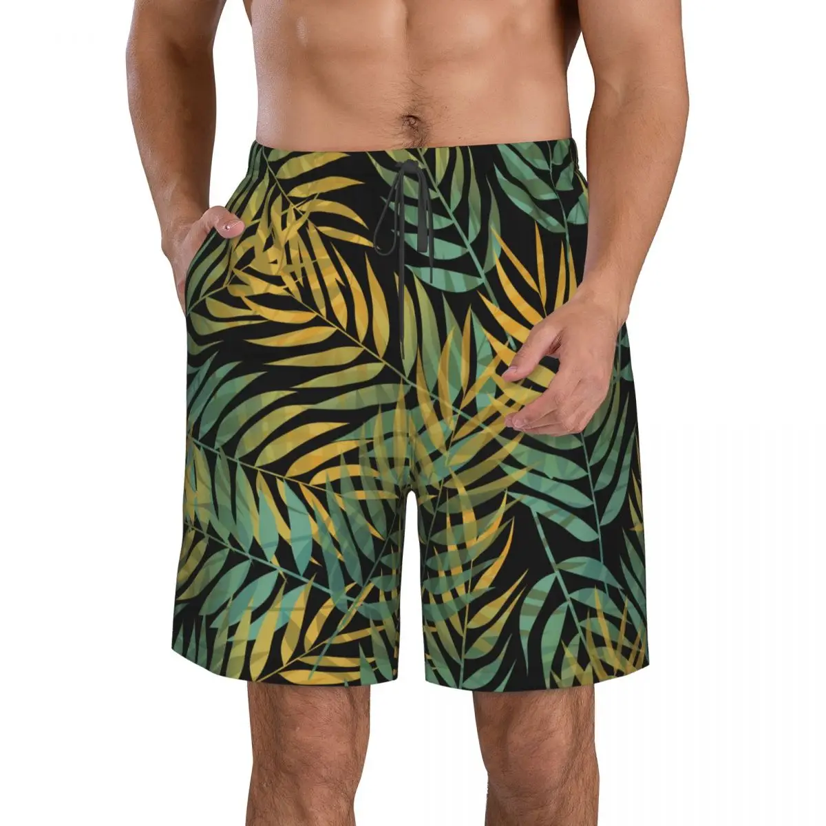 Men's Swim Shorts Summer Swimwear Man Swimsuit Swimming Trunks Beach Shorts Surf Board Male Clothing Pants Tropical Plants