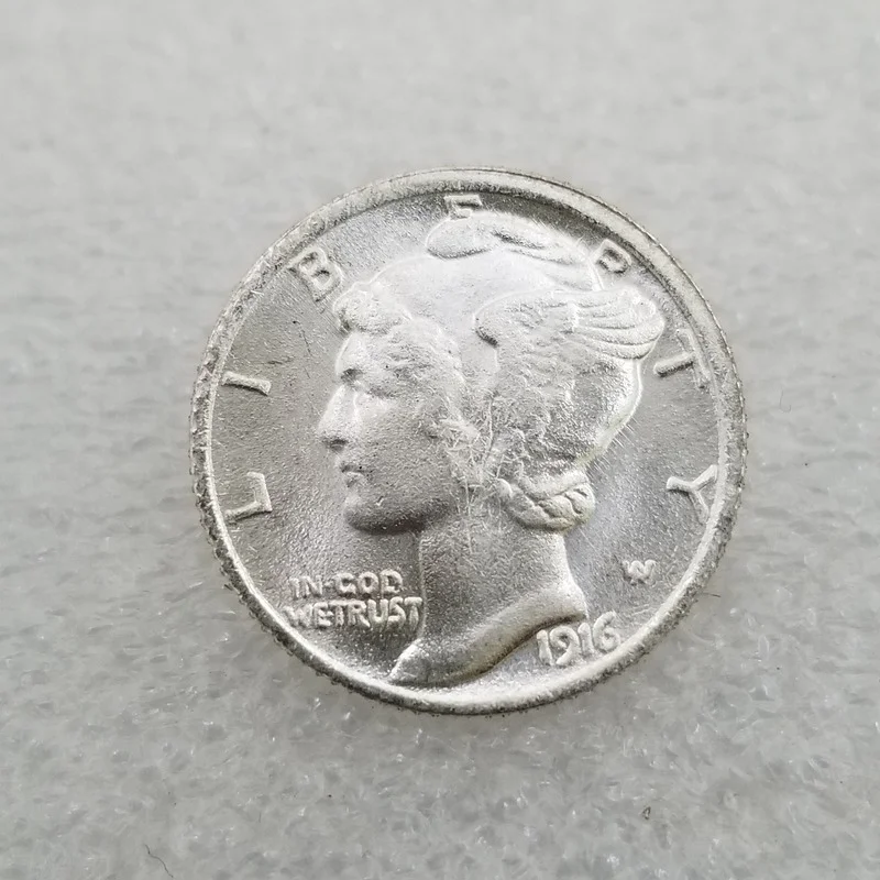 

American 1916 One Dime Brass Silver-plated Commemorative Collectible Coin Gift Lucky Challenge Coin