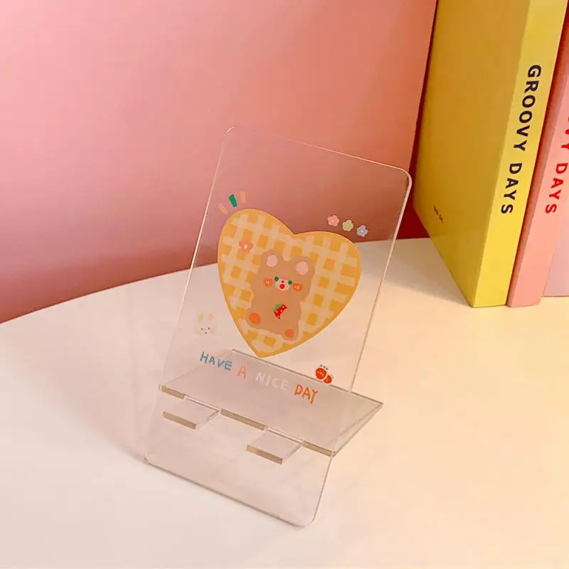 

Portable Transparent Office Stationery Small And Portable Phone Stand Smartphone Mount Mobile Phone Accessories Universal