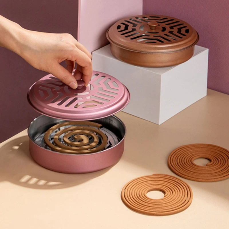 

Portable Mosquito Coils Holder Large Hotel Metal Repellent Rack With Cover Saft Mosquito Coil Tray Summer Anti-mosquito Supplie