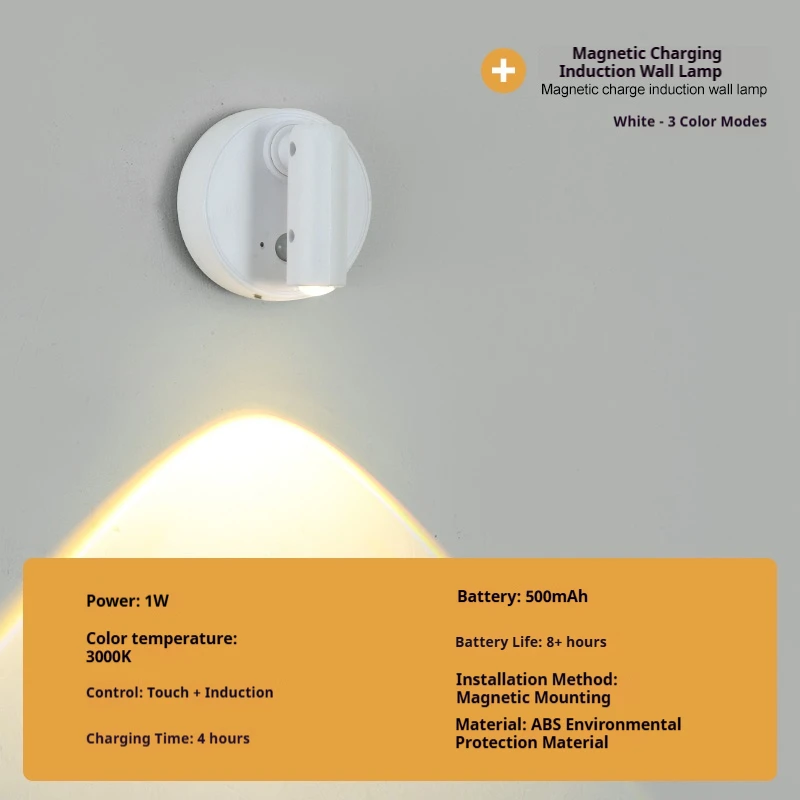 

Беспроводной сенсорный настенный светильник черный