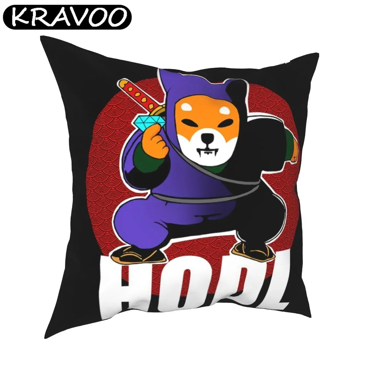 

Dogecoin SHIB армейская Шиба-ину Hodl ниндзя с принтом чехол для подушки из полиэстера подарок для дома на молнии 45x45 см подушка чехол Funda Cojin