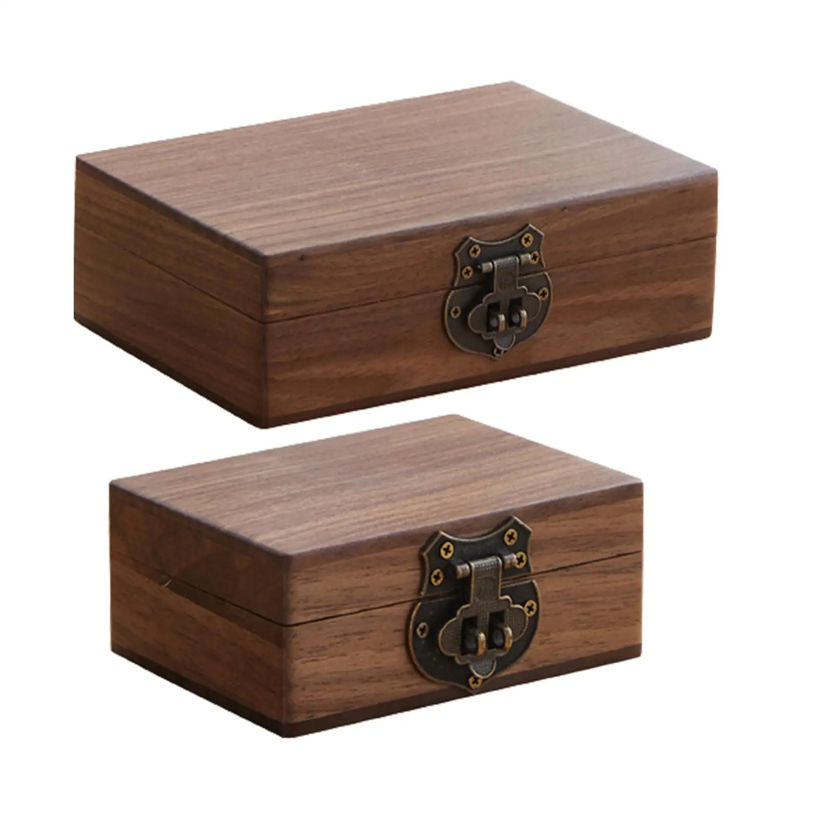 

Vintage Style Keepsake Box Decorative Piggy Bank Treasure Chest Wooden Storage Box Retro Collection Handcrafted with Buckle Lock
