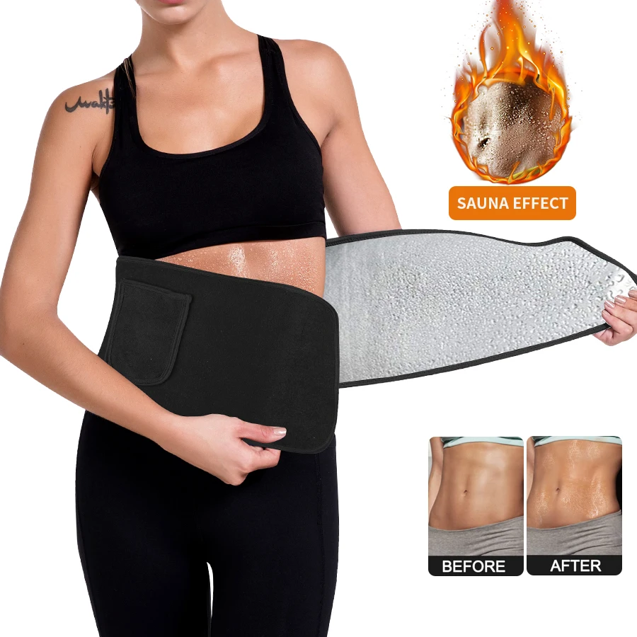 

Триммер для талии, женский пояс для талии, пояс для сауны с карманом для фитнеса и тренировок, формирователь тела для похудения, компрессион...