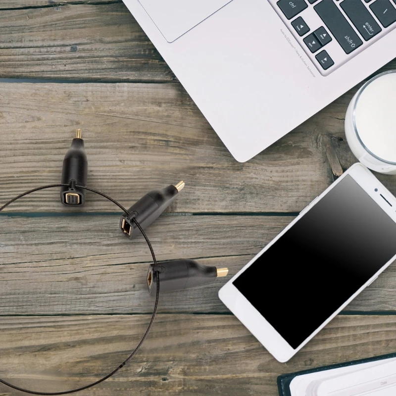 Динамический видеоадаптер USB C для ноутбука с разъемом экрана 4K60 Гц 1 комплект H7JF